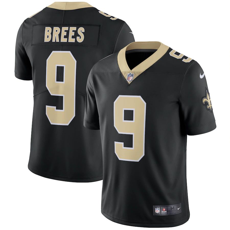 Men New Orleans Saints #9 Drew Brees Nike Black Vapor Untouchable Limited Player NFL Jersey